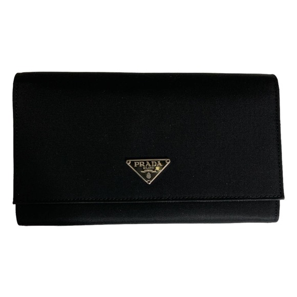 Prada Handbags - Prada Nylon Long Wallet Double Snap Closure